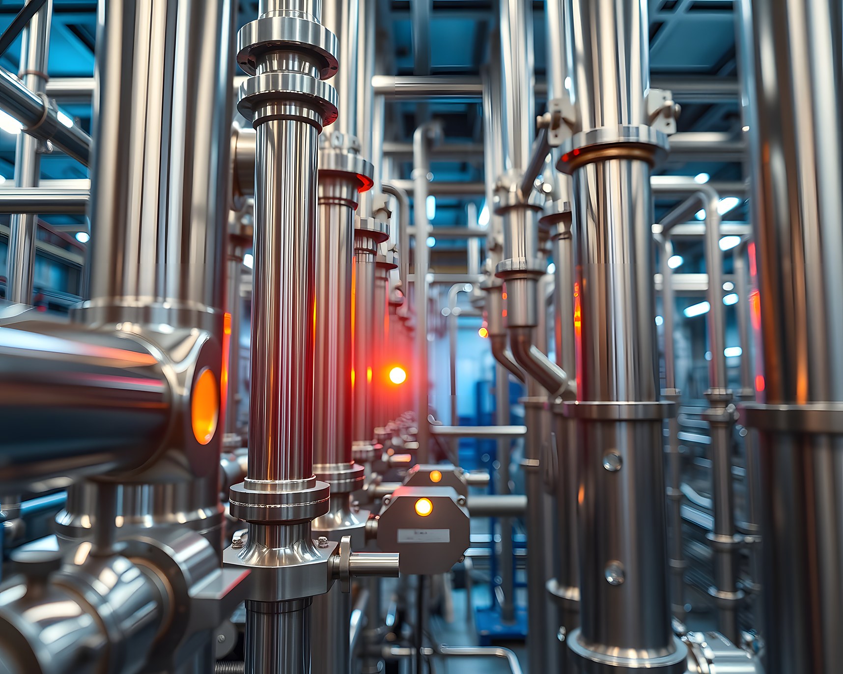 Drums and IBCs of raw chemicals in an EU distribution warehouse